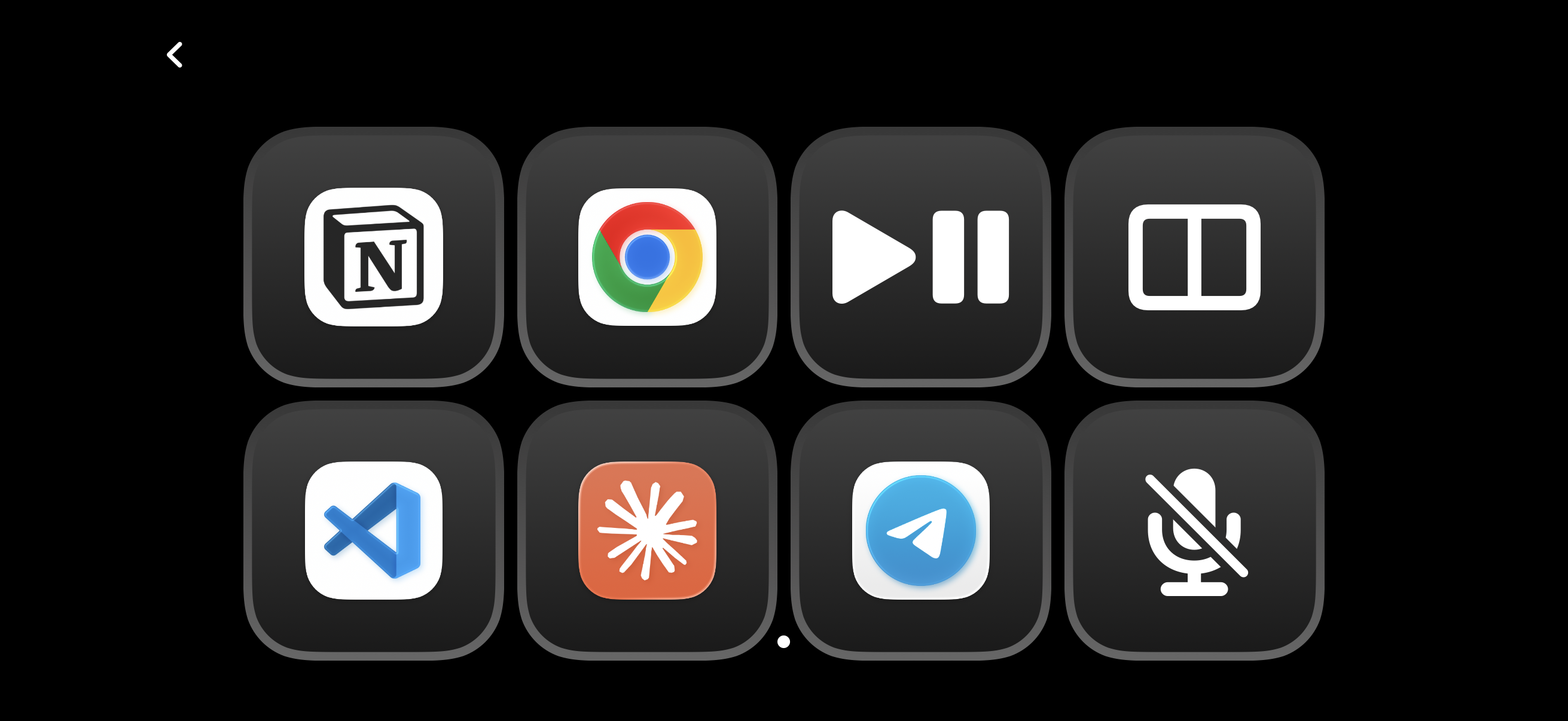 QuickDeck with application and media shortcuts